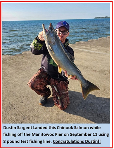 salmon caught at Manitowoc pier